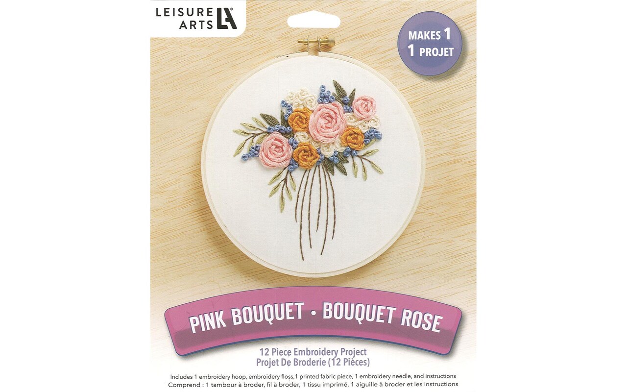 Leisure Arts Embroidery Kit 6 Bouquet - embroidery kit for beginners -  embroidery kit for adults - cross stitch kits - cross stitch kits for  beginners - embroidery patterns